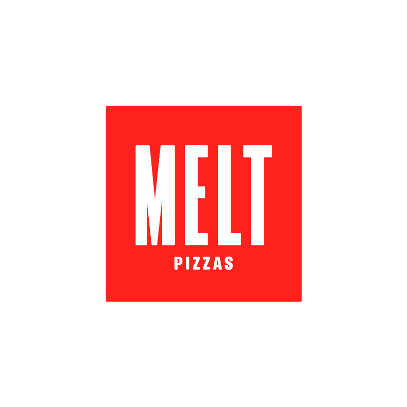 Logotipo de Melt Pizzas, cliente de Refrigeración Río Sur